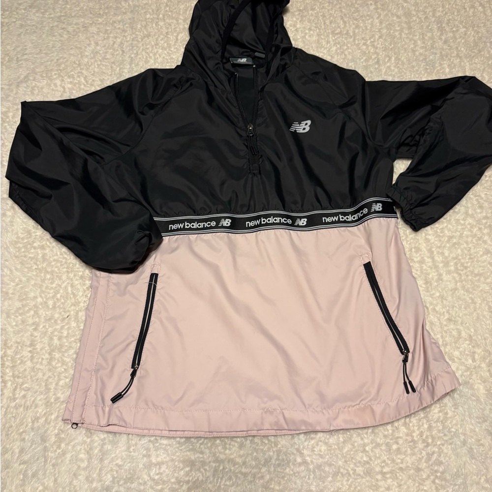 New Balance Black and Light Pink Hooded Jacket